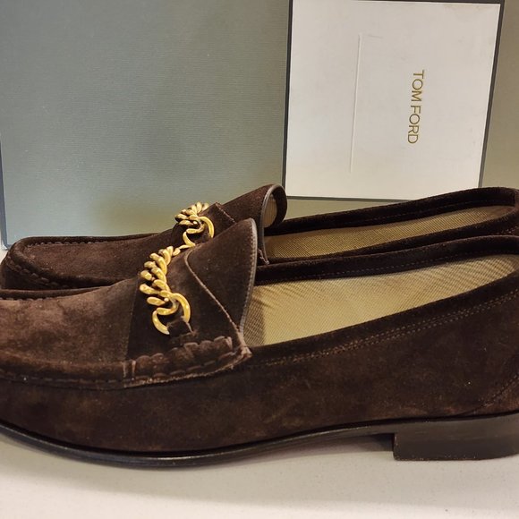 Men\'s Tom Ford Suede York Gold Chain Loafers